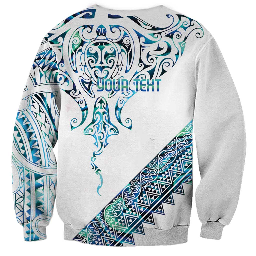 Kahui Whetu Paua shell Kowhaiwhai Taniko Personalised Sweatshirt Manta Ray Shark-Turtle Maori Tribal Style