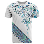 Kahui Whetu Paua shell Kowhaiwhai Taniko Personalised T Shirt Manta Ray Shark-Turtle Maori Tribal Style