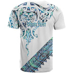 Kahui Whetu Paua shell Kowhaiwhai Taniko Personalised T Shirt Manta Ray Shark-Turtle Maori Tribal Style