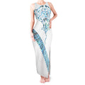 Kahui Whetu Paua shell Kowhaiwhai Taniko Personalised Tank Maxi Dress Manta Ray Shark-Turtle Maori Tribal Style