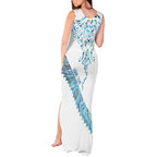 Kahui Whetu Paua shell Kowhaiwhai Taniko Personalised Tank Maxi Dress Manta Ray Shark-Turtle Maori Tribal Style