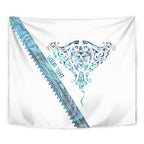 Kahui Whetu Paua shell Kowhaiwhai Taniko Personalised Tapestry Manta Ray Shark-Turtle Maori Tribal Style