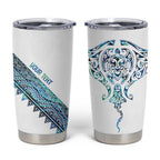 Kahui Whetu Paua shell Kowhaiwhai Taniko Personalised Tumbler Cup Manta Ray Shark-Turtle Maori Tribal Style