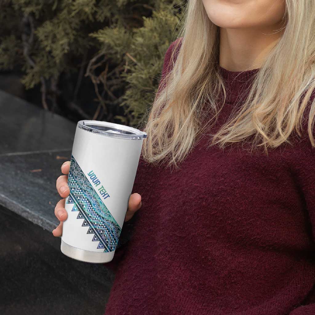 Kahui Whetu Paua shell Kowhaiwhai Taniko Personalised Tumbler Cup Manta Ray Shark-Turtle Maori Tribal Style