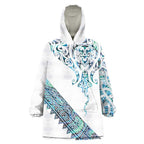 Kahui Whetu Paua shell Kowhaiwhai Taniko Personalised Wearable Blanket Hoodie Manta Ray Shark-Turtle Maori Tribal Style