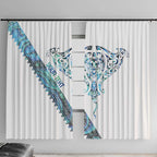 Kahui Whetu Paua shell Kowhaiwhai Taniko Personalised Window Curtain Manta Ray Shark-Turtle Maori Tribal Style