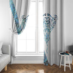 Kahui Whetu Paua shell Kowhaiwhai Taniko Personalised Window Curtain Manta Ray Shark-Turtle Maori Tribal Style