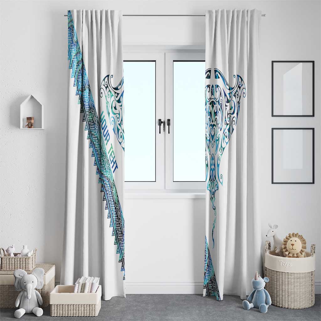 Kahui Whetu Paua shell Kowhaiwhai Taniko Personalised Window Curtain Manta Ray Shark-Turtle Maori Tribal Style