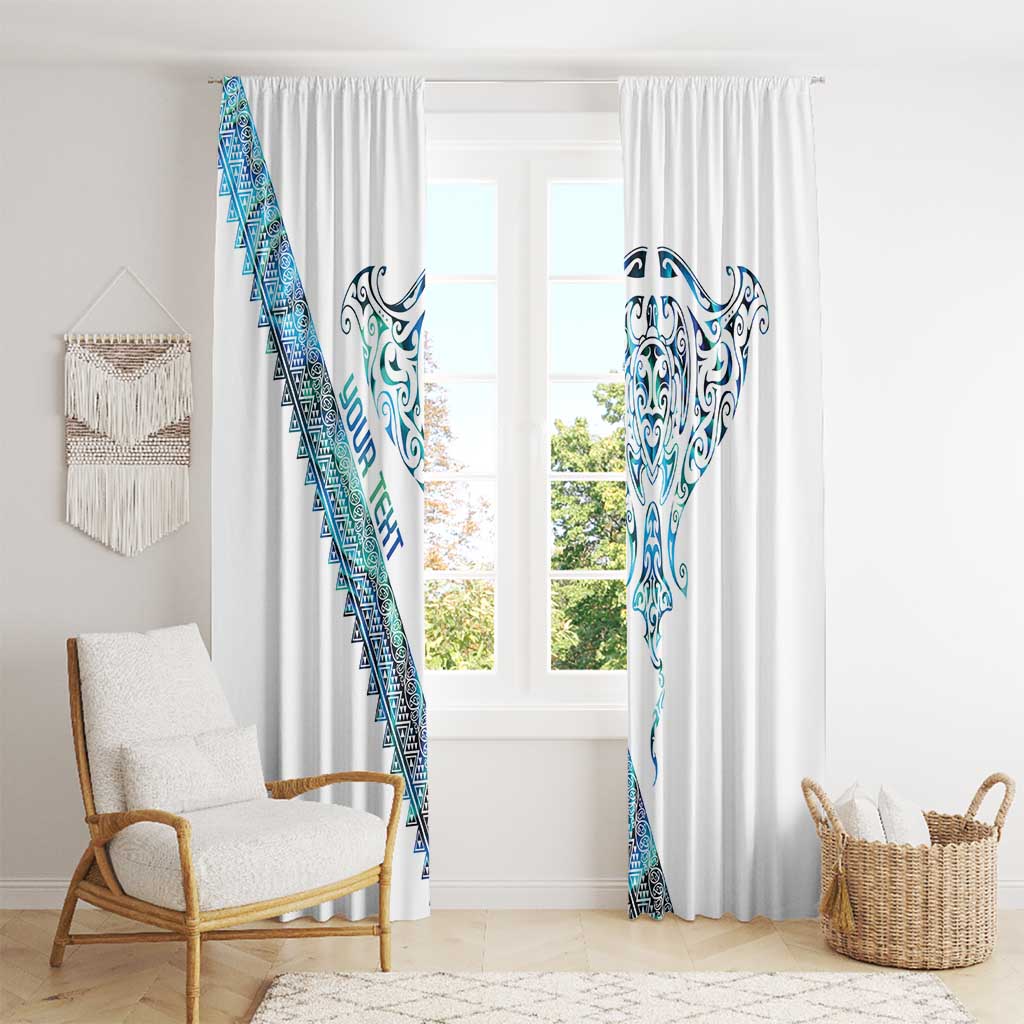 Kahui Whetu Paua shell Kowhaiwhai Taniko Personalised Window Curtain Manta Ray Shark-Turtle Maori Tribal Style