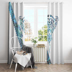 Kahui Whetu Paua shell Kowhaiwhai Taniko Personalised Window Curtain Manta Ray Shark-Turtle Maori Tribal Style