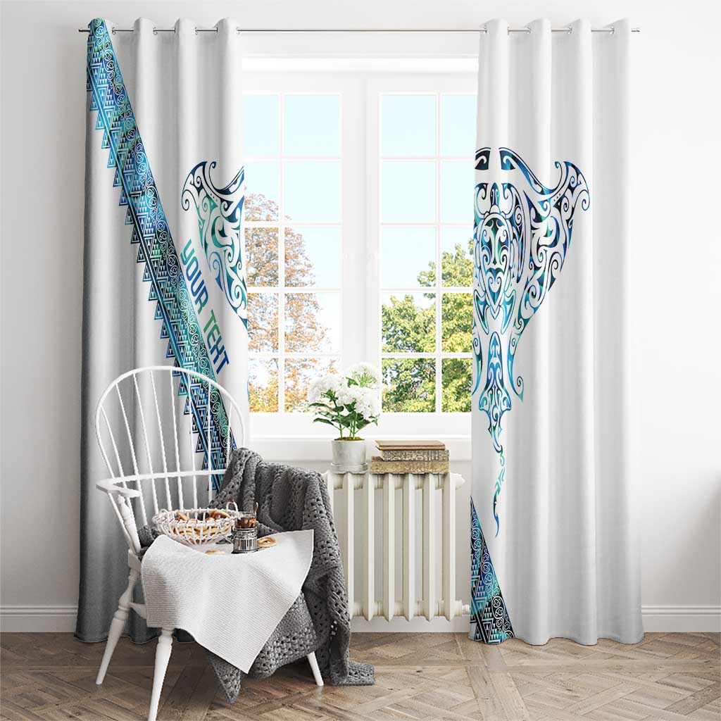 Kahui Whetu Paua shell Kowhaiwhai Taniko Personalised Window Curtain Manta Ray Shark-Turtle Maori Tribal Style