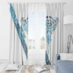 Kahui Whetu Paua shell Kowhaiwhai Taniko Personalised Window Curtain Manta Ray Shark-Turtle Maori Tribal Style