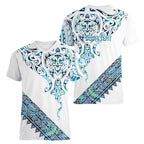 Kahui Whetu Paua shell Kowhaiwhai Taniko Personalised Women V-Neck T-Shirt Manta Ray Shark-Turtle Maori Tribal Style