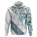 Kahui Whetu Paua shell Kowhaiwhai Taniko Personalised Zip Hoodie Manta Ray Shark-Turtle Maori Tribal Style
