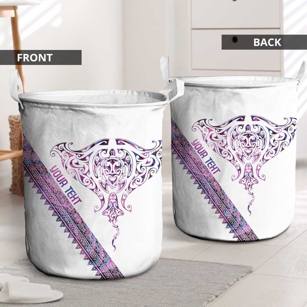 Mawhero Paua shell Kowhaiwhai Taniko Personalised Laundry Basket Manta Ray Shark-Turtle Maori Tribal Style