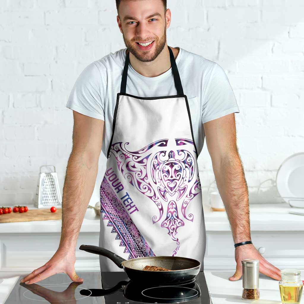 Mawhero Paua shell Kowhaiwhai Taniko Personalised Apron Manta Ray Shark-Turtle Maori Tribal Style