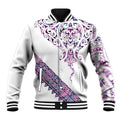 Mawhero Paua shell Kowhaiwhai Taniko Personalised Baseball Jacket Manta Ray Shark-Turtle Maori Tribal Style