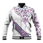 Mawhero Paua shell Kowhaiwhai Taniko Personalised Baseball Jacket Manta Ray Shark-Turtle Maori Tribal Style