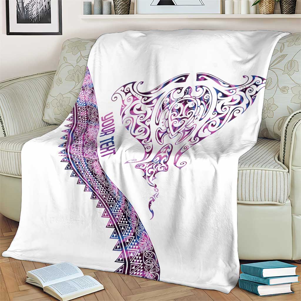 Mawhero Paua shell Kowhaiwhai Taniko Personalised Blanket Manta Ray Shark-Turtle Maori Tribal Style