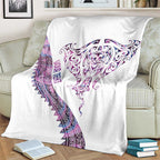 Mawhero Paua shell Kowhaiwhai Taniko Personalised Blanket Manta Ray Shark-Turtle Maori Tribal Style