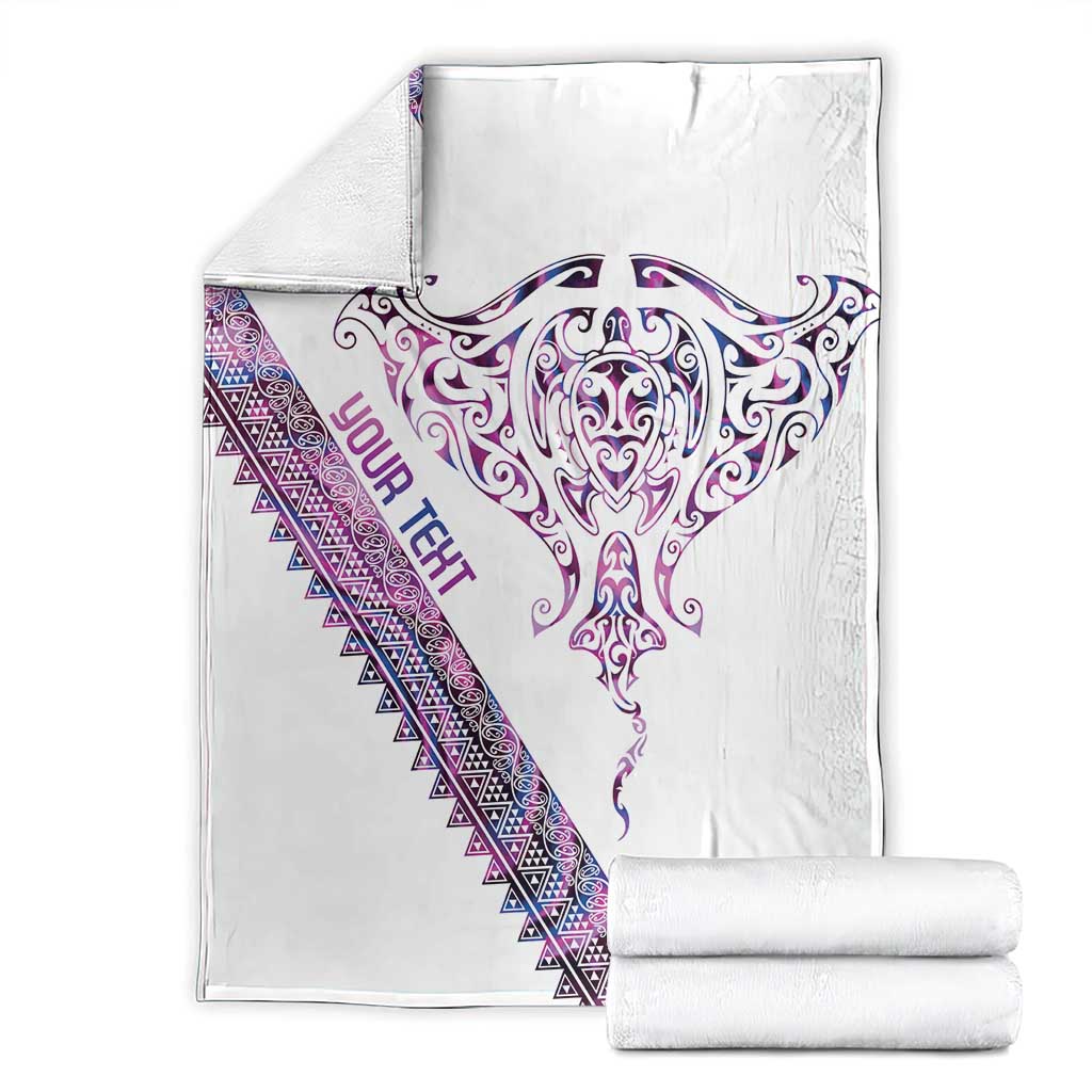 Mawhero Paua shell Kowhaiwhai Taniko Personalised Blanket Manta Ray Shark-Turtle Maori Tribal Style