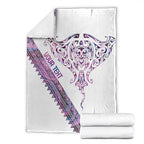 Mawhero Paua shell Kowhaiwhai Taniko Personalised Blanket Manta Ray Shark-Turtle Maori Tribal Style