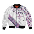 Mawhero Paua shell Kowhaiwhai Taniko Personalised Bomber Jacket Manta Ray Shark-Turtle Maori Tribal Style