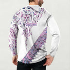 Mawhero Paua shell Kowhaiwhai Taniko Personalised Button Sweatshirt Manta Ray Shark-Turtle Maori Tribal Style