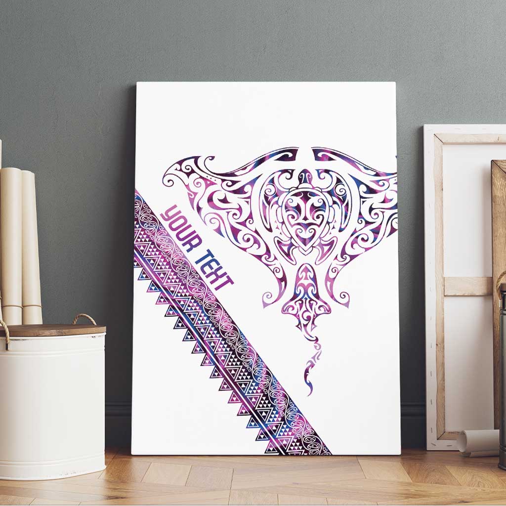 Mawhero Paua shell Kowhaiwhai Taniko Personalised Canvas Wall Art Manta Ray Shark-Turtle Maori Tribal Style