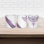 Mawhero Paua shell Kowhaiwhai Taniko Personalised Ceramic Mug Manta Ray Shark-Turtle Maori Tribal Style