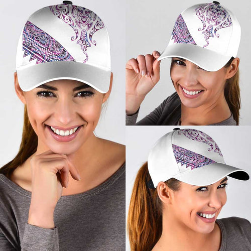 Mawhero Paua shell Kowhaiwhai Taniko Classic Cap Manta Ray Shark-Turtle Maori Tribal Style