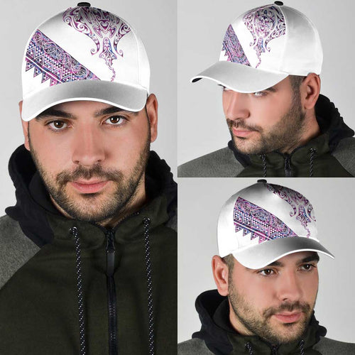 Mawhero Paua shell Kowhaiwhai Taniko Classic Cap Manta Ray Shark-Turtle Maori Tribal Style