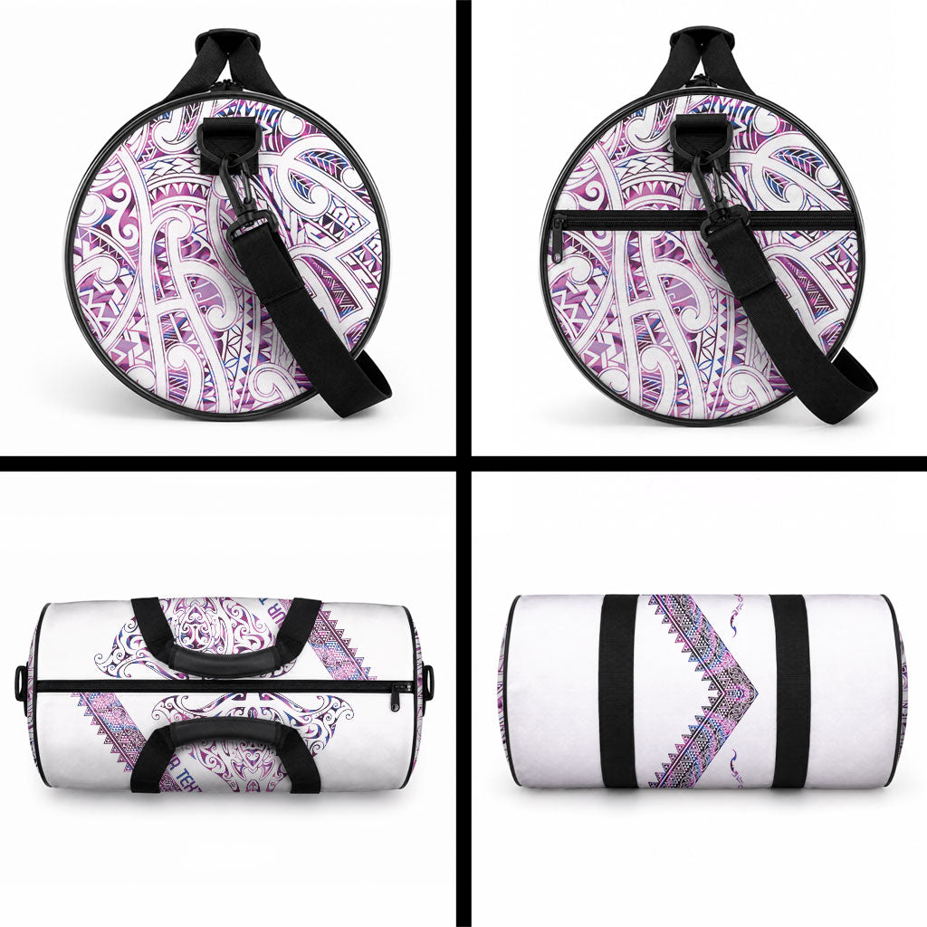 Mawhero Paua shell Kowhaiwhai Taniko Personalised Duffle Bag Manta Ray Shark-Turtle Maori Tribal Style