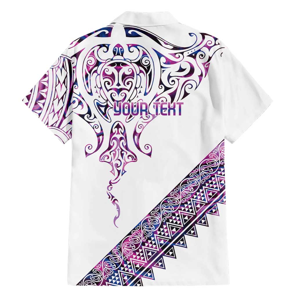 Mawhero Paua shell Kowhaiwhai Taniko Personalised Family Matching Off The Shoulder Long Sleeve Dress and Hawaiian Shirt Manta Ray Shark-Turtle Maori Tribal Style
