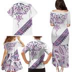 Mawhero Paua shell Kowhaiwhai Taniko Personalised Family Matching Puletasi and Hawaiian Shirt Manta Ray Shark-Turtle Maori Tribal Style