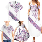 Mawhero Paua shell Kowhaiwhai Taniko Personalised Family Matching Summer Maxi Dress and Hawaiian Shirt Manta Ray Shark-Turtle Maori Tribal Style