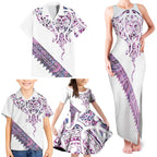 Mawhero Paua shell Kowhaiwhai Taniko Personalised Family Matching Tank Maxi Dress and Hawaiian Shirt Manta Ray Shark-Turtle Maori Tribal Style