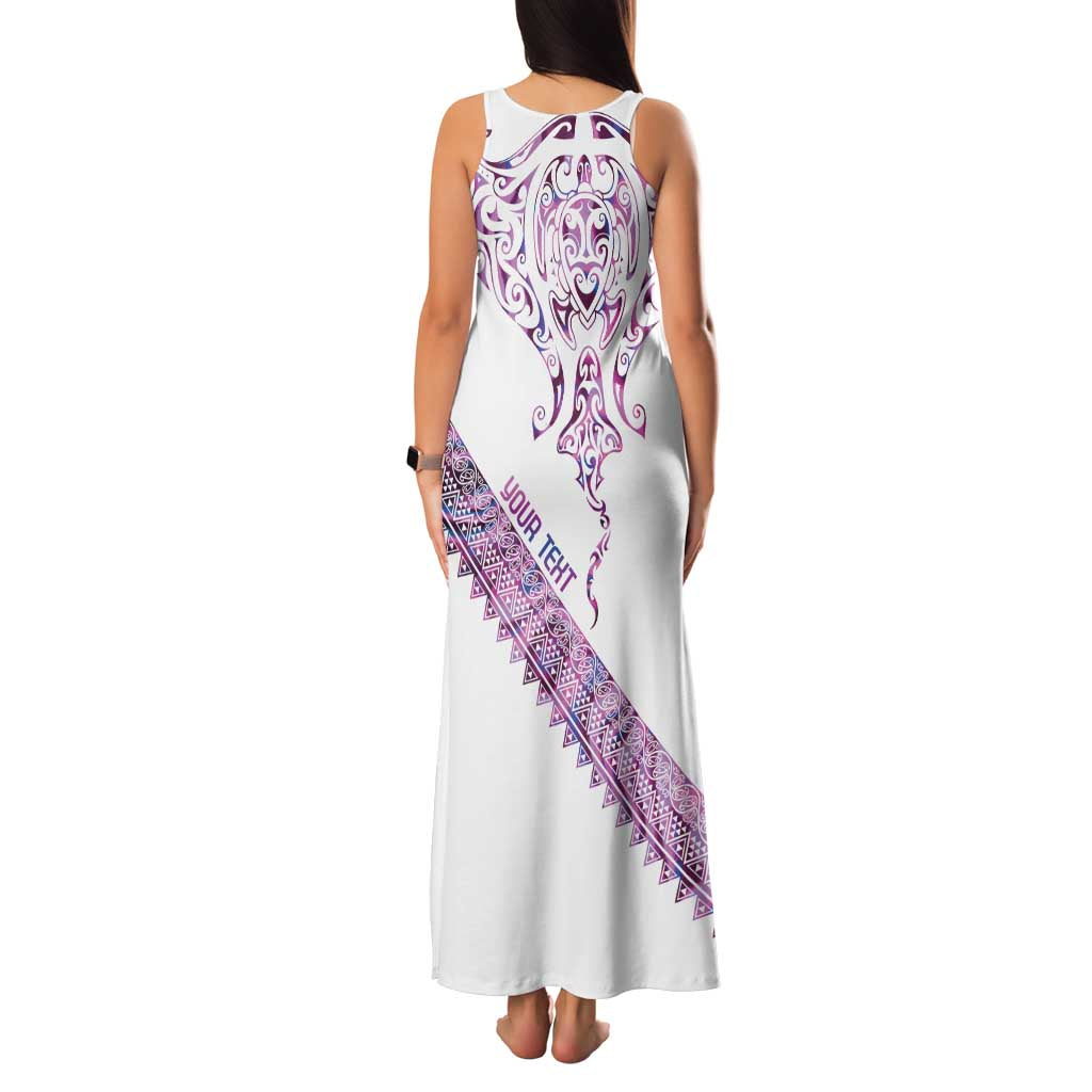 Mawhero Paua shell Kowhaiwhai Taniko Personalised Family Matching Tank Maxi Dress and Hawaiian Shirt Manta Ray Shark-Turtle Maori Tribal Style