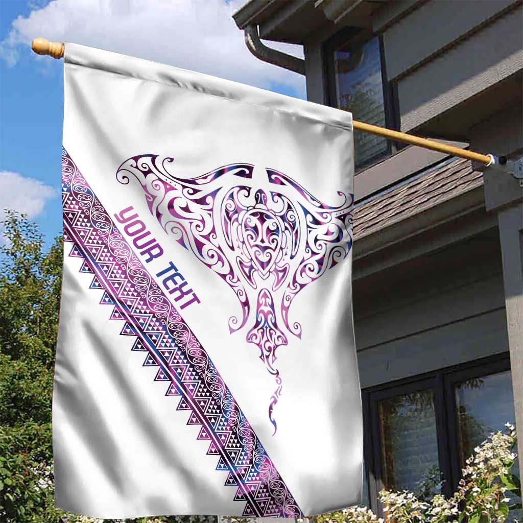Mawhero Paua shell Kowhaiwhai Taniko Personalised Garden Flag Manta Ray Shark-Turtle Maori Tribal Style