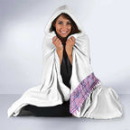 Mawhero Paua shell Kowhaiwhai Taniko Personalised Hooded Blanket Manta Ray Shark-Turtle Maori Tribal Style