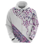 Mawhero Paua shell Kowhaiwhai Taniko Personalised Hoodie Manta Ray Shark-Turtle Maori Tribal Style
