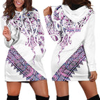 Mawhero Paua shell Kowhaiwhai Taniko Personalised Hoodie Dress Manta Ray Shark-Turtle Maori Tribal Style