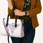 Mawhero Paua shell Kowhaiwhai Taniko Personalised Leather Bag Manta Ray Shark-Turtle Maori Tribal Style