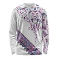 Mawhero Paua shell Kowhaiwhai Taniko Personalised Long Sleeve Shirt Manta Ray Shark-Turtle Maori Tribal Style