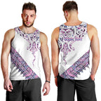 Mawhero Paua shell Kowhaiwhai Taniko Personalised Men Tank Top Manta Ray Shark-Turtle Maori Tribal Style