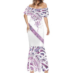 Mawhero Paua shell Kowhaiwhai Taniko Personalised Mermaid Dress Manta Ray Shark-Turtle Maori Tribal Style