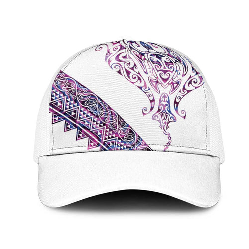Mawhero Paua shell Kowhaiwhai Taniko Mesh Trucker Cap Manta Ray Shark-Turtle Maori Tribal Style