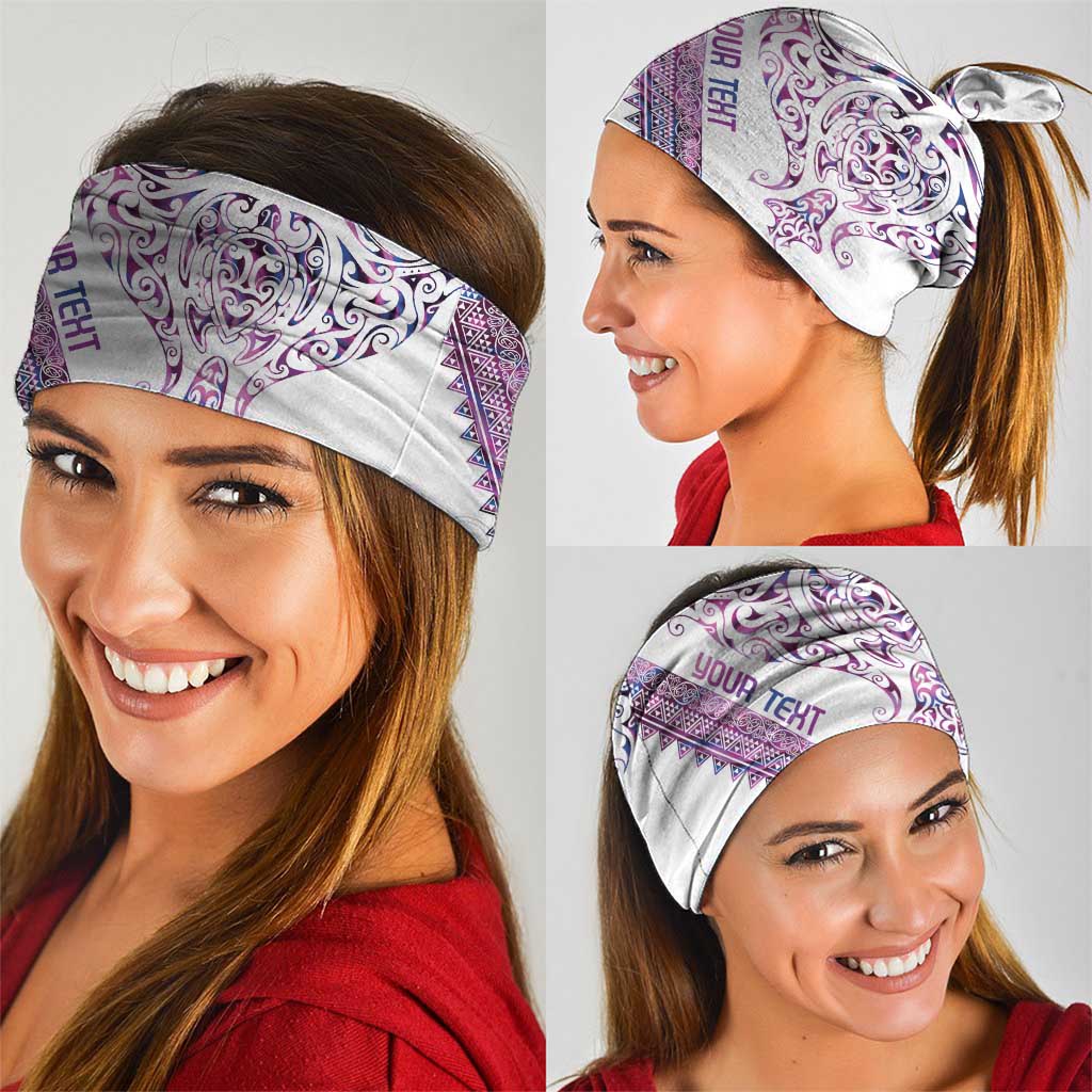 Mawhero Paua shell Kowhaiwhai Taniko Personalised Neck Gaiter Manta Ray Shark-Turtle Maori Tribal Style