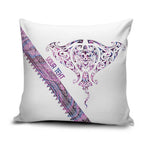 Mawhero Paua shell Kowhaiwhai Taniko Personalised Pillow Cover Manta Ray Shark-Turtle Maori Tribal Style