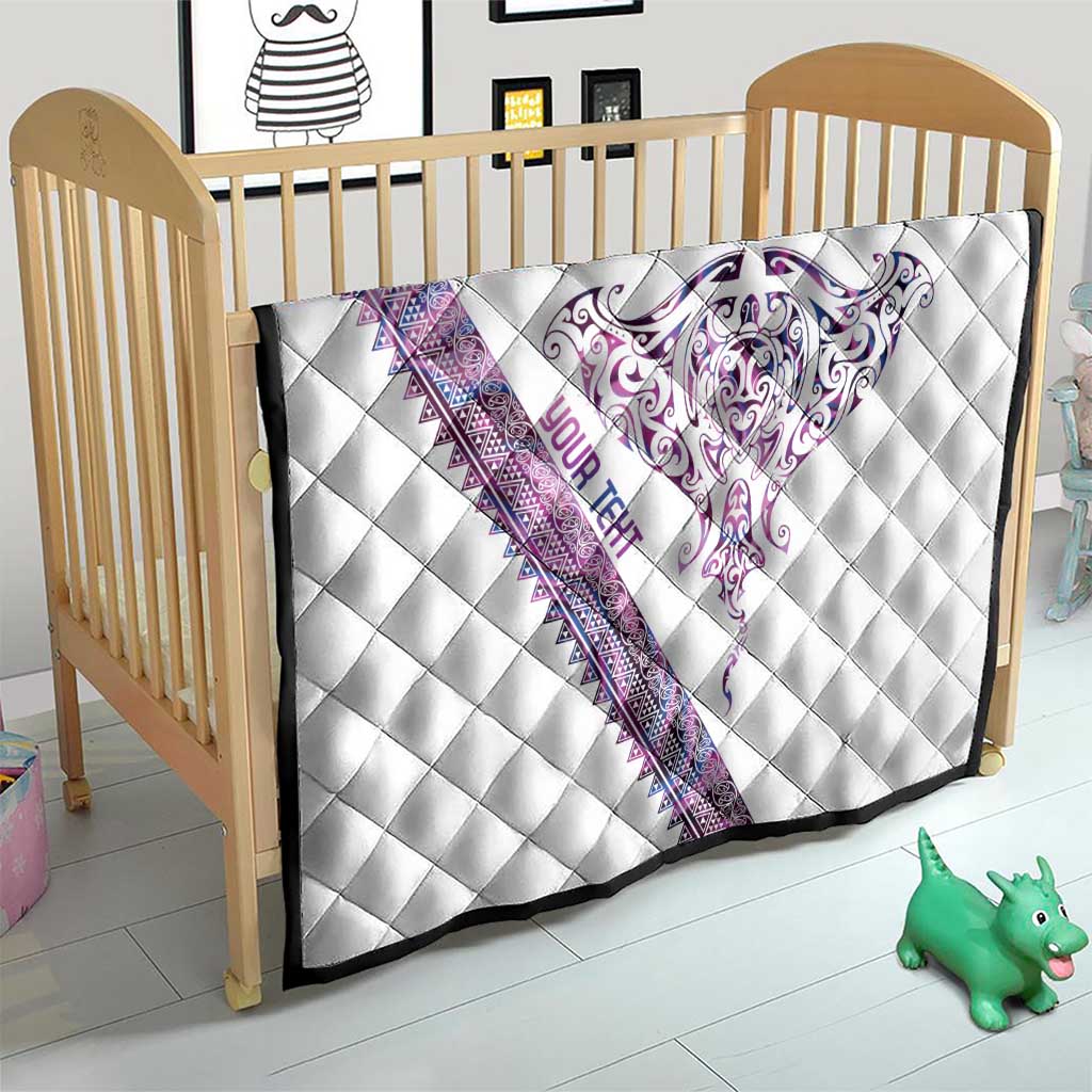 Mawhero Paua shell Kowhaiwhai Taniko Personalised Quilt Manta Ray Shark-Turtle Maori Tribal Style
